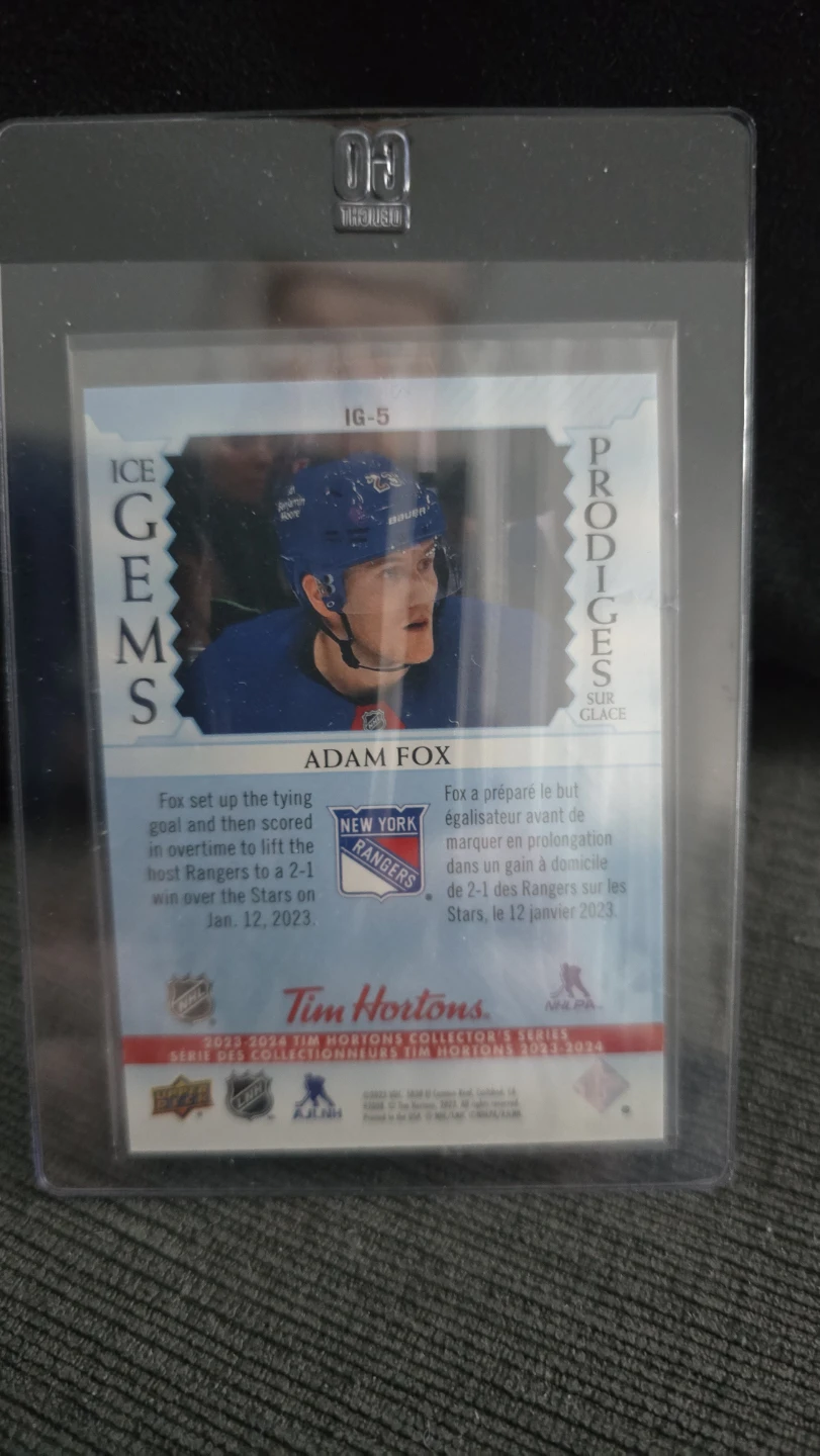 Adam Fox Ice Gems Hockey Card - photo 2