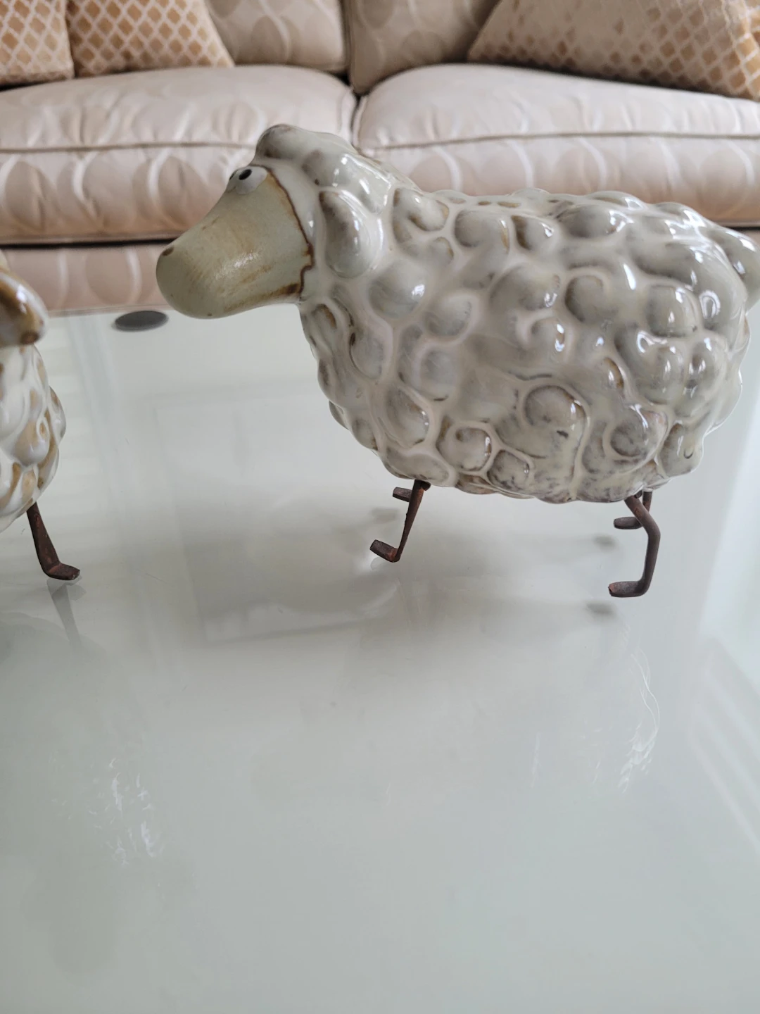 Vintage Whimsical Ceramic Sheep Figurines (Set of 2) - photo 4