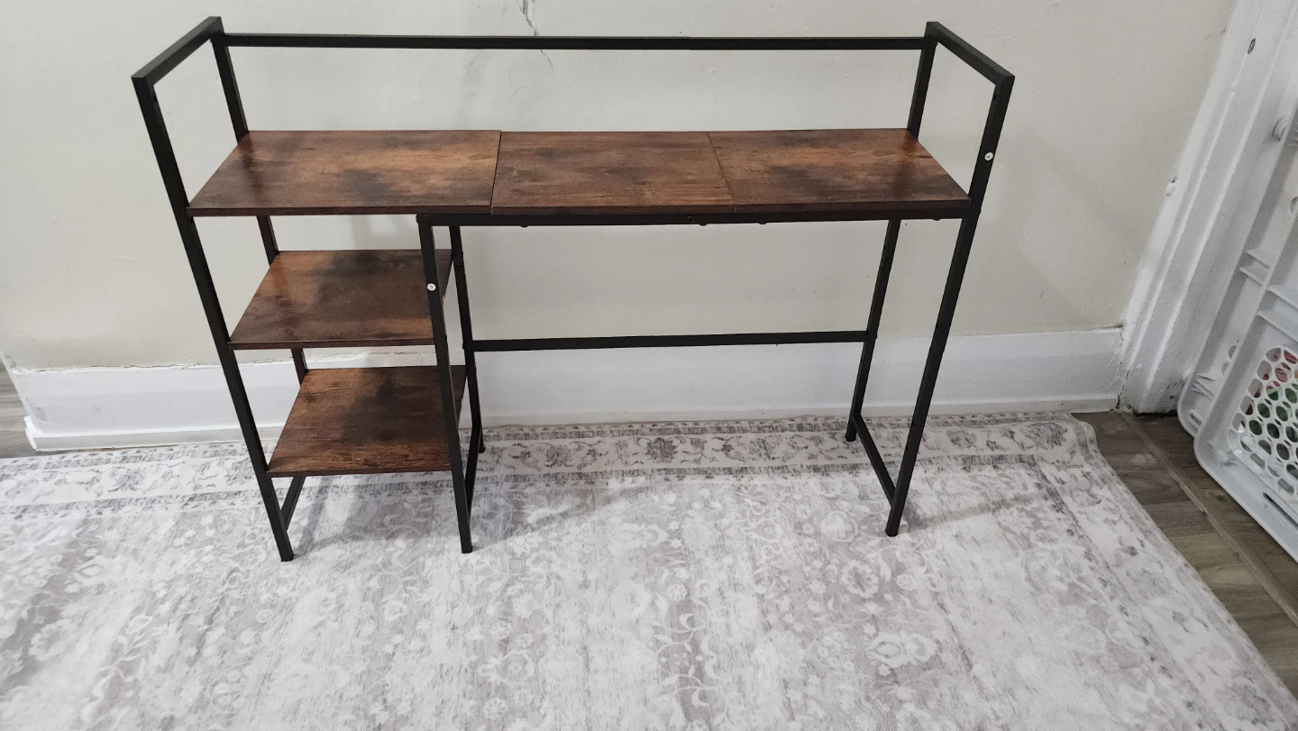 GTCJION 38.6" 3-Tier Desktop Bookshelf Organizer, Rustic Brown