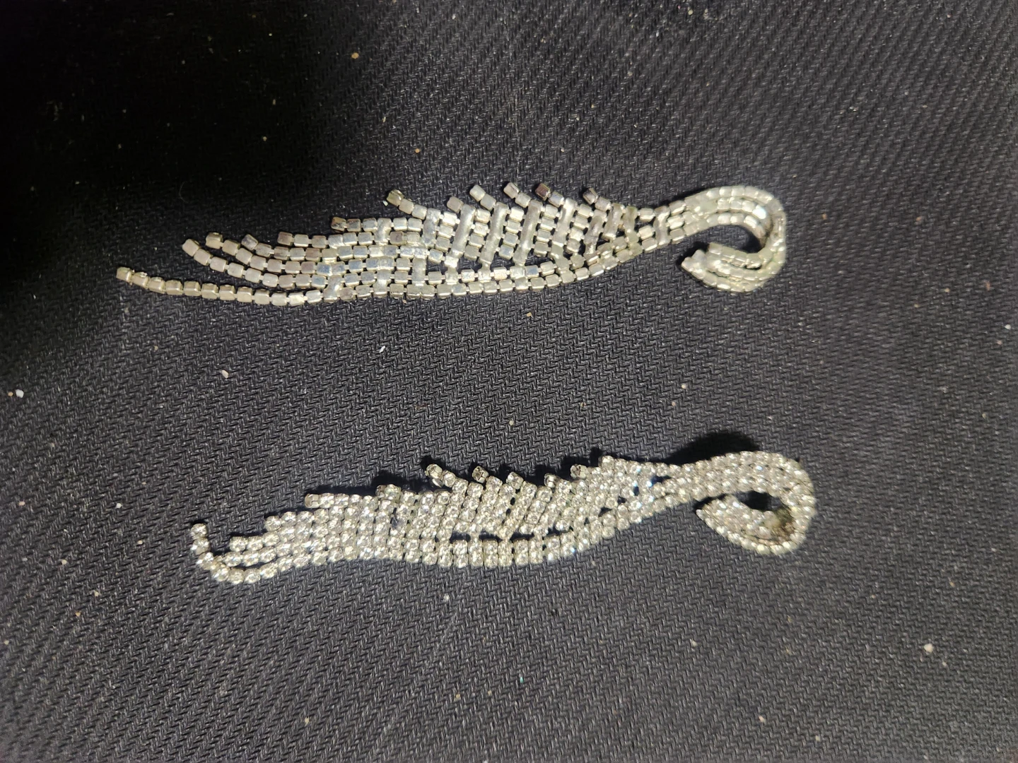 Rhinestone Feather Dangle Earrings