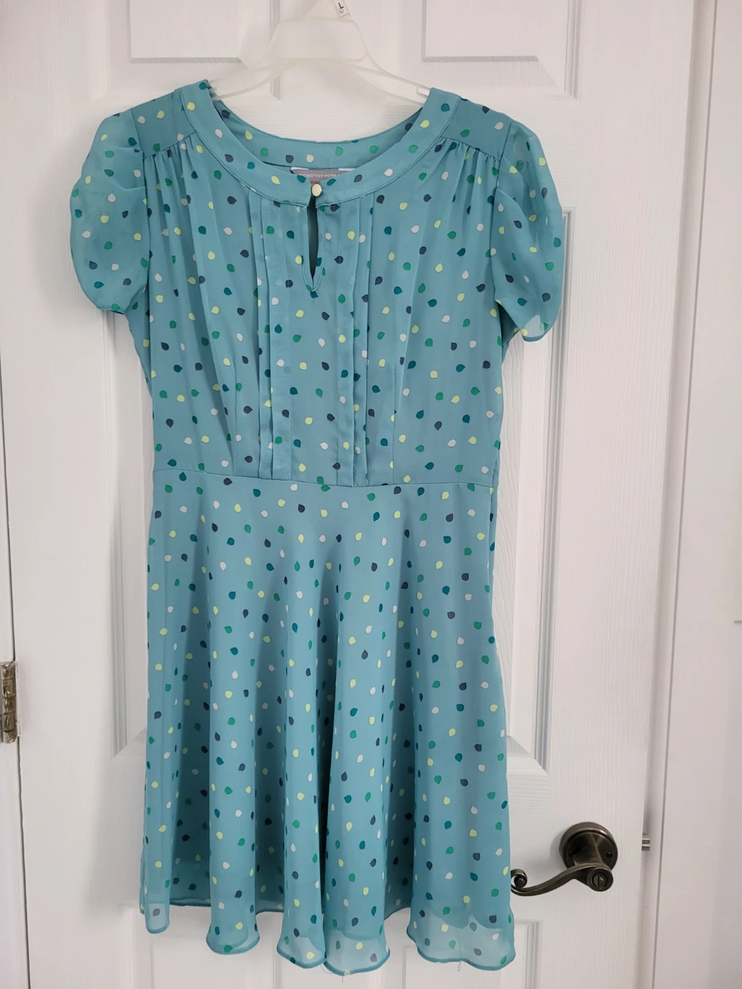 Dorothy Perkins Blue Polka Dot Dress - 12 UK/Size 6