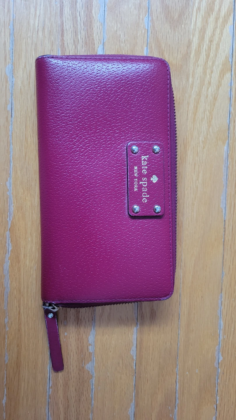 Kate Spade New York Zip Around Wallet - Magenta Leather