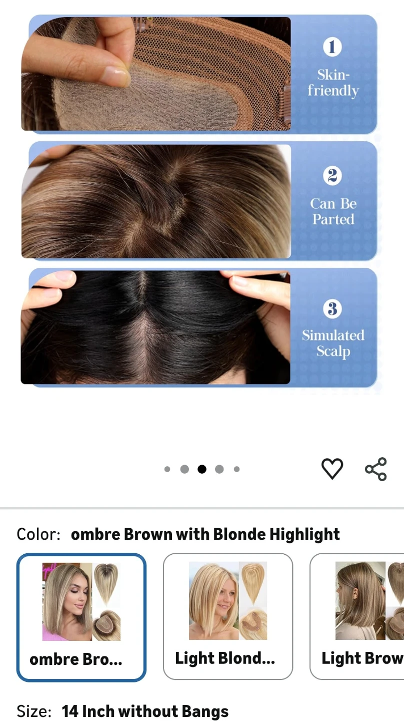 (Haircube) Ombre Brown Blonde Highlight Hair Topper 14 Inch - photo 4