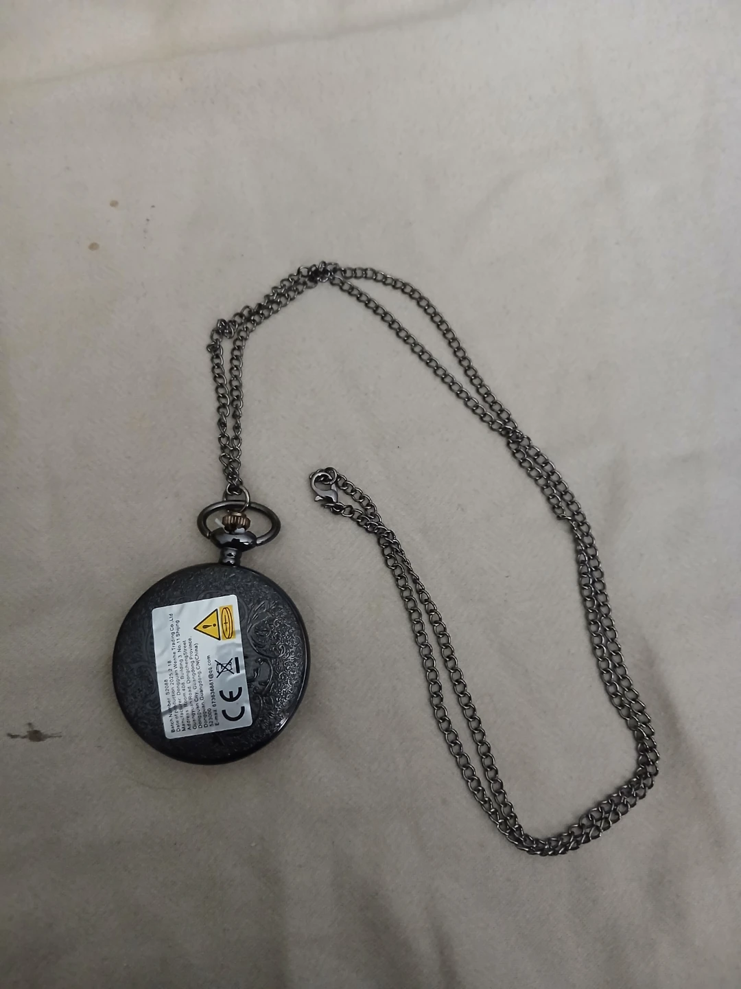 Glossy Black Vintage Alloy And Quartz Pocket Watch - photo 5