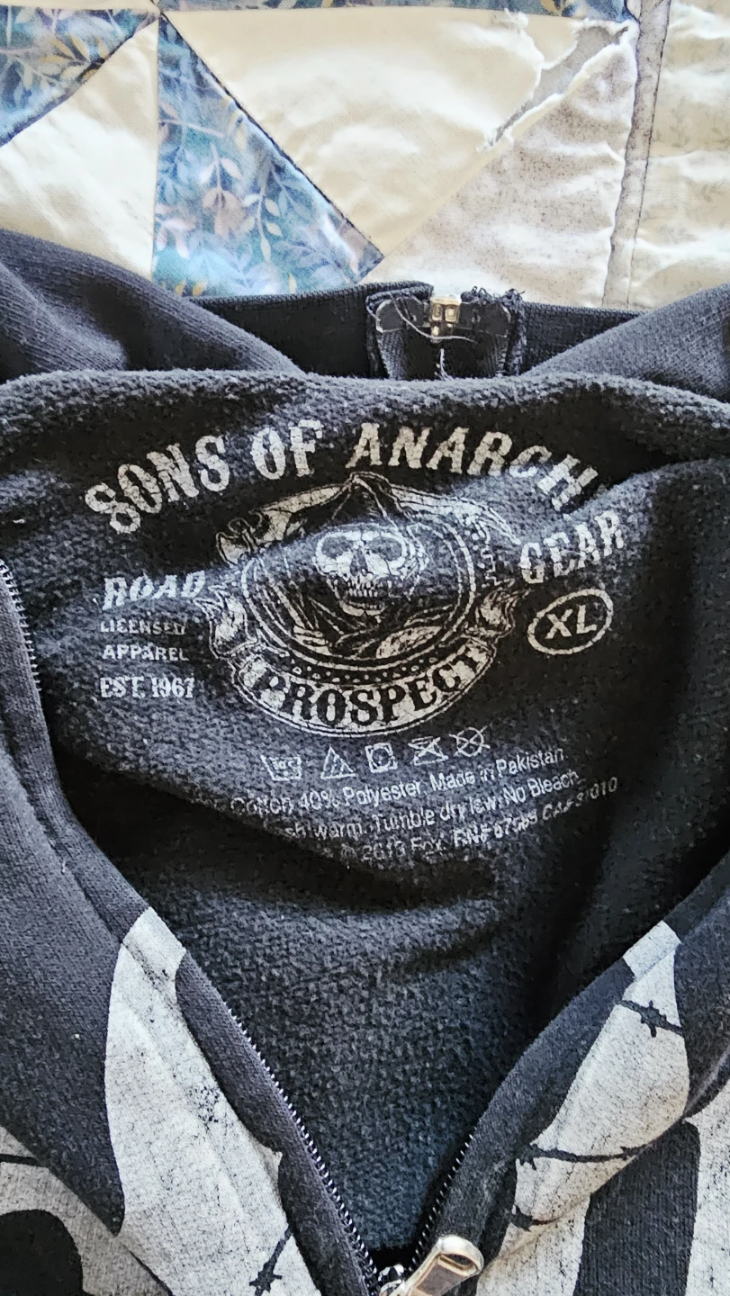 Sons of Anarchy Licensed Apparel Zip-Up Hoodie XL - photo 3