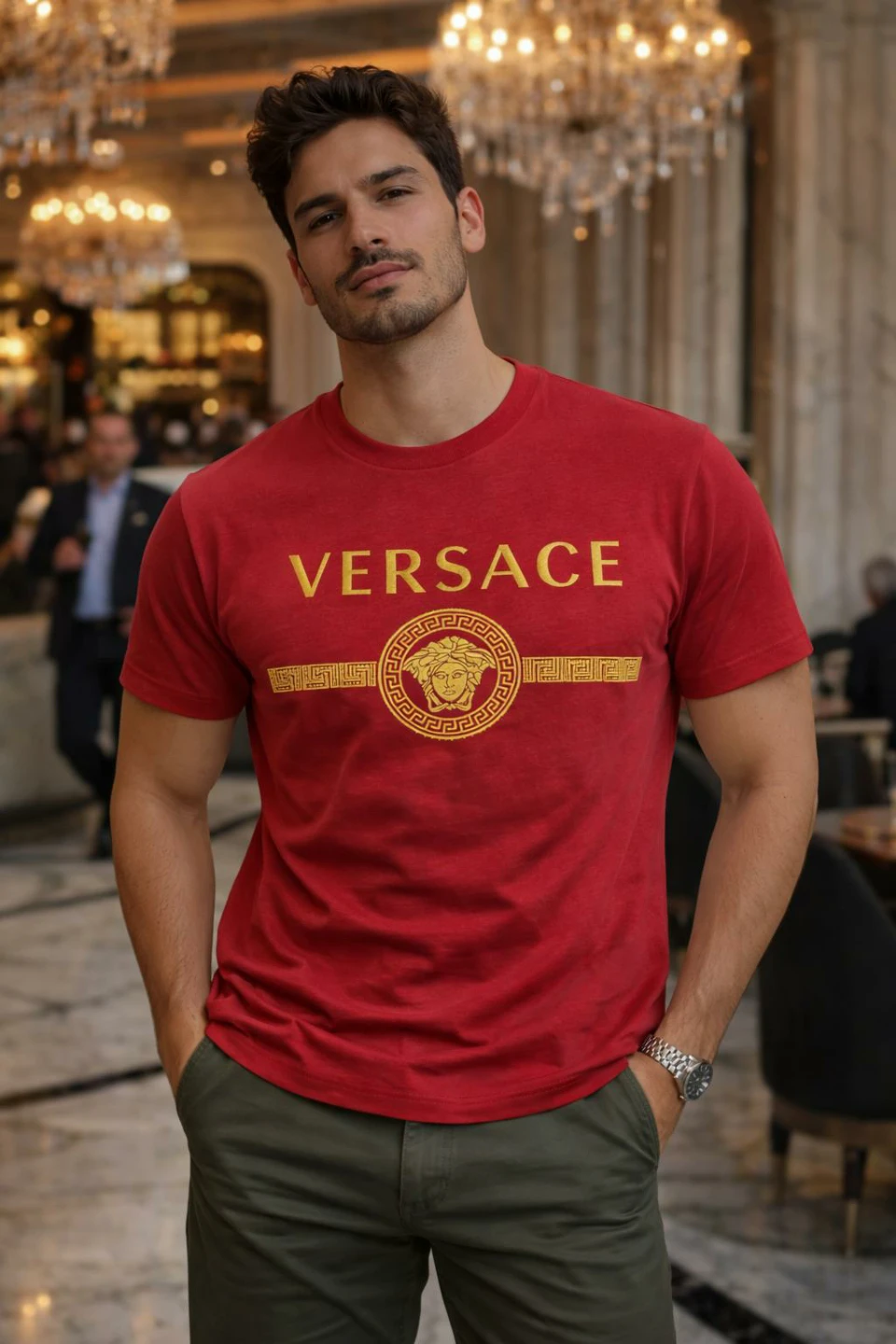 Versace Medusa Logo T-Shirt Yellow - photo 3