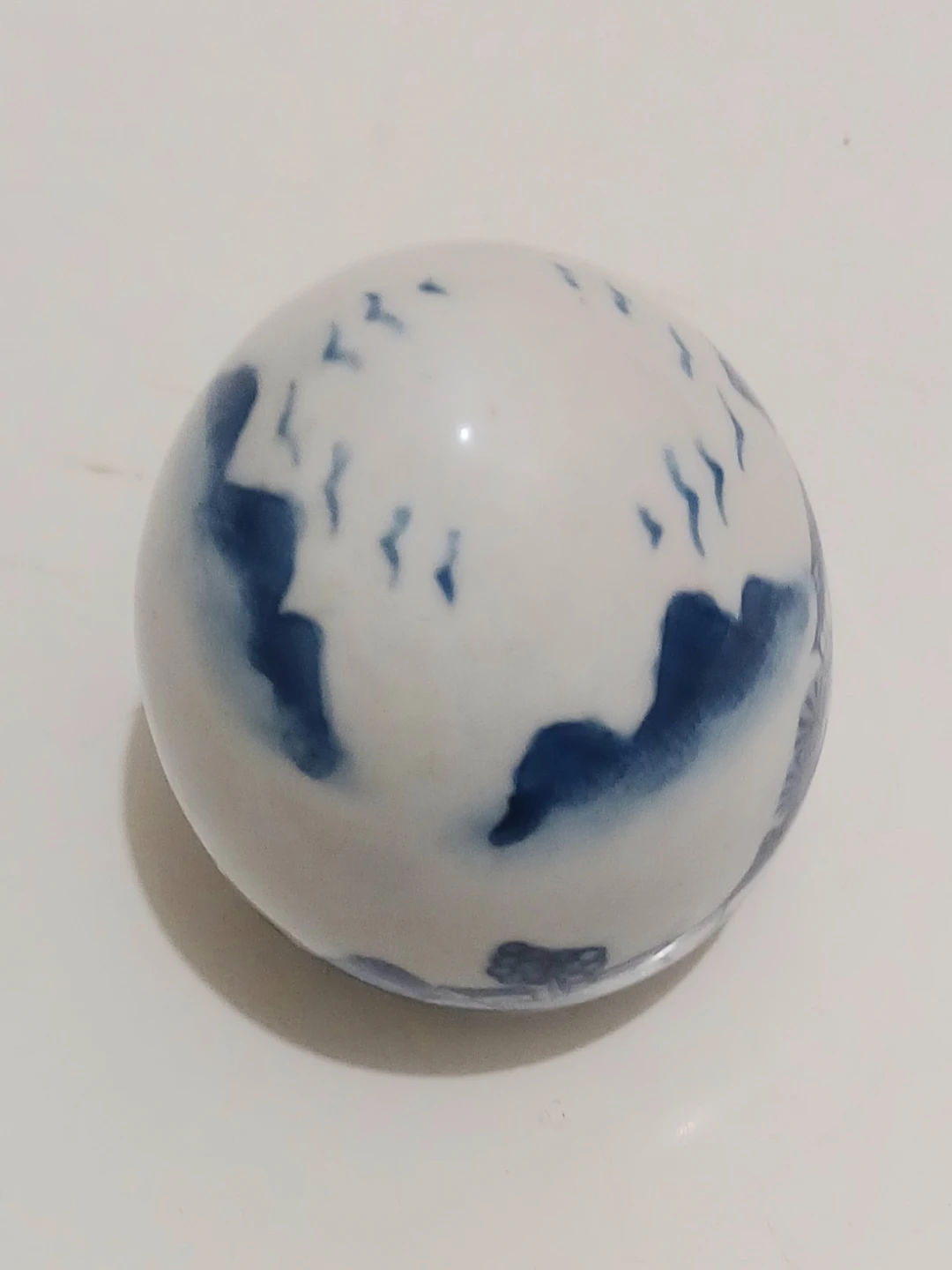 Rare Chinoiserie Hand Painted Porcelain Egg - photo 5