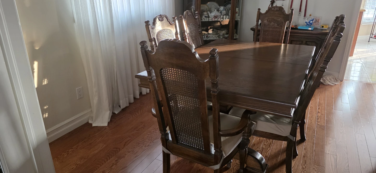 Dining Table and Hutch Set