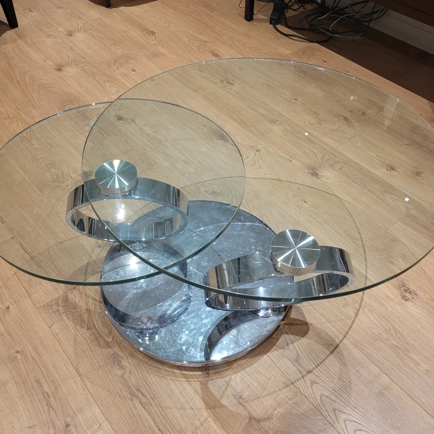 Glass and Chrome Coffee Table