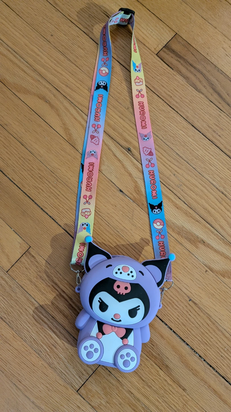 Sanrio Kuromi Plush Coin Purse with Strap - photo 3