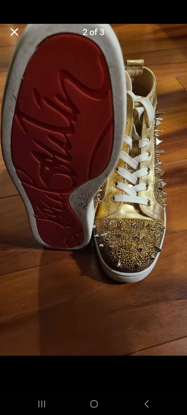 Christian Louboutin Gold Spiked Sneakers 🏆 - photo 2