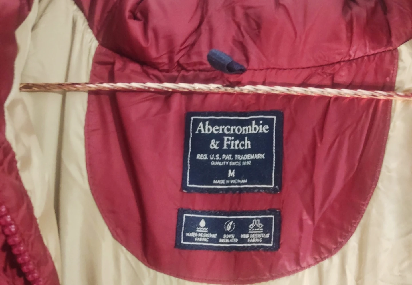 Abercrombie & Fitch Red Puffer Parka Jacket Size M - photo 2