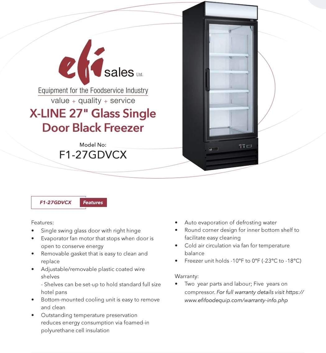 EFI Glass 1-Door Refrigerated - 12.3 Cu. Ft. - photo 2