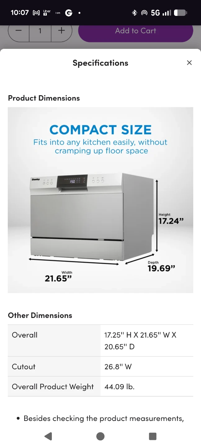 Danby Countertop Dishwasher - Silver/Grey