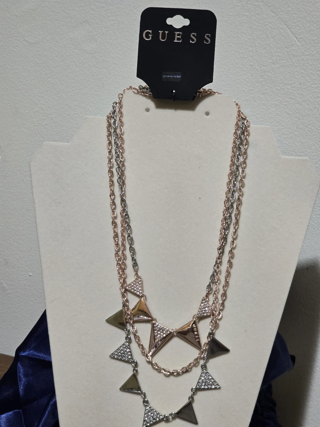 Guess Necklace - Rose Gold and Silver Tone with Triangle
