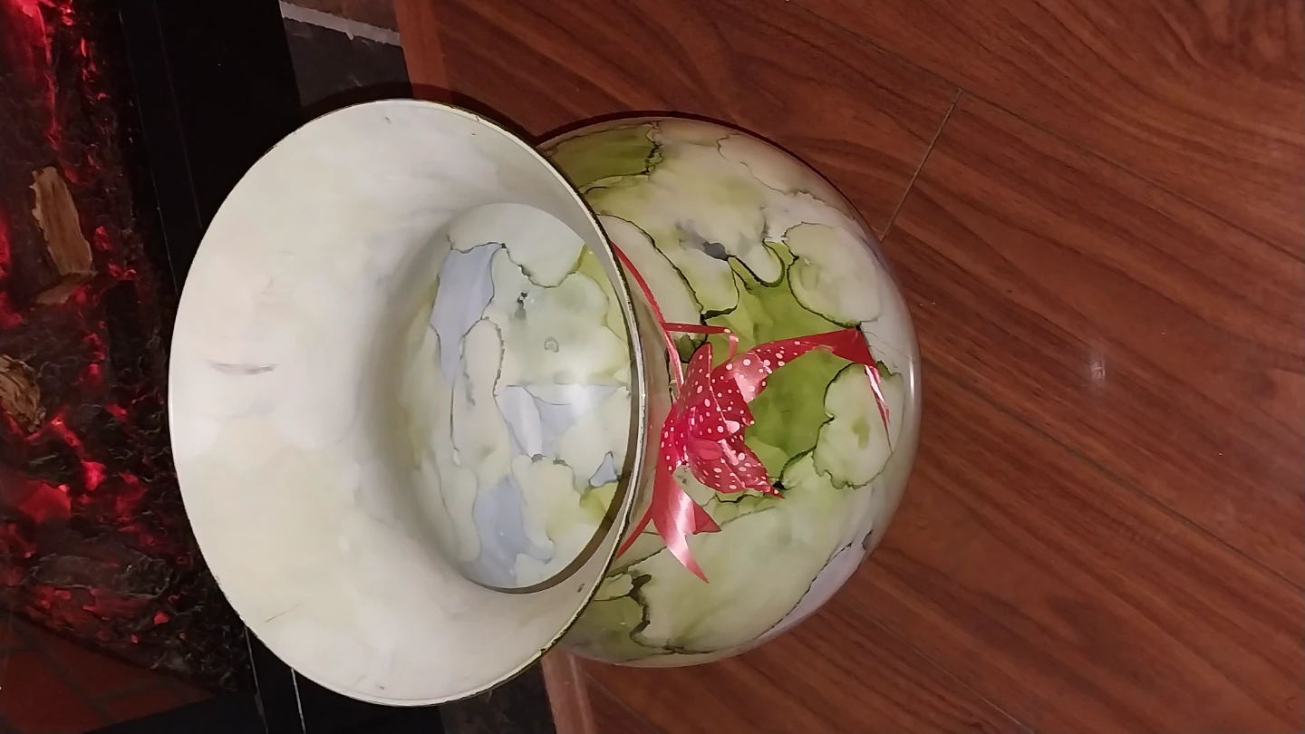 Decorative Glass Vase with Ribbon Accent - photo 3