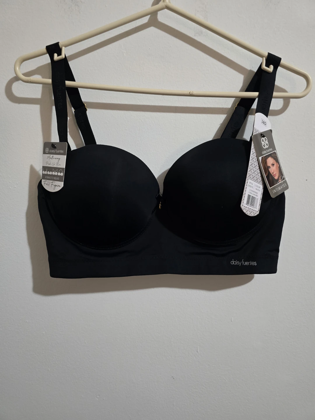 Daisy Fuentes Black Underwire Full Figure Bra 38D is