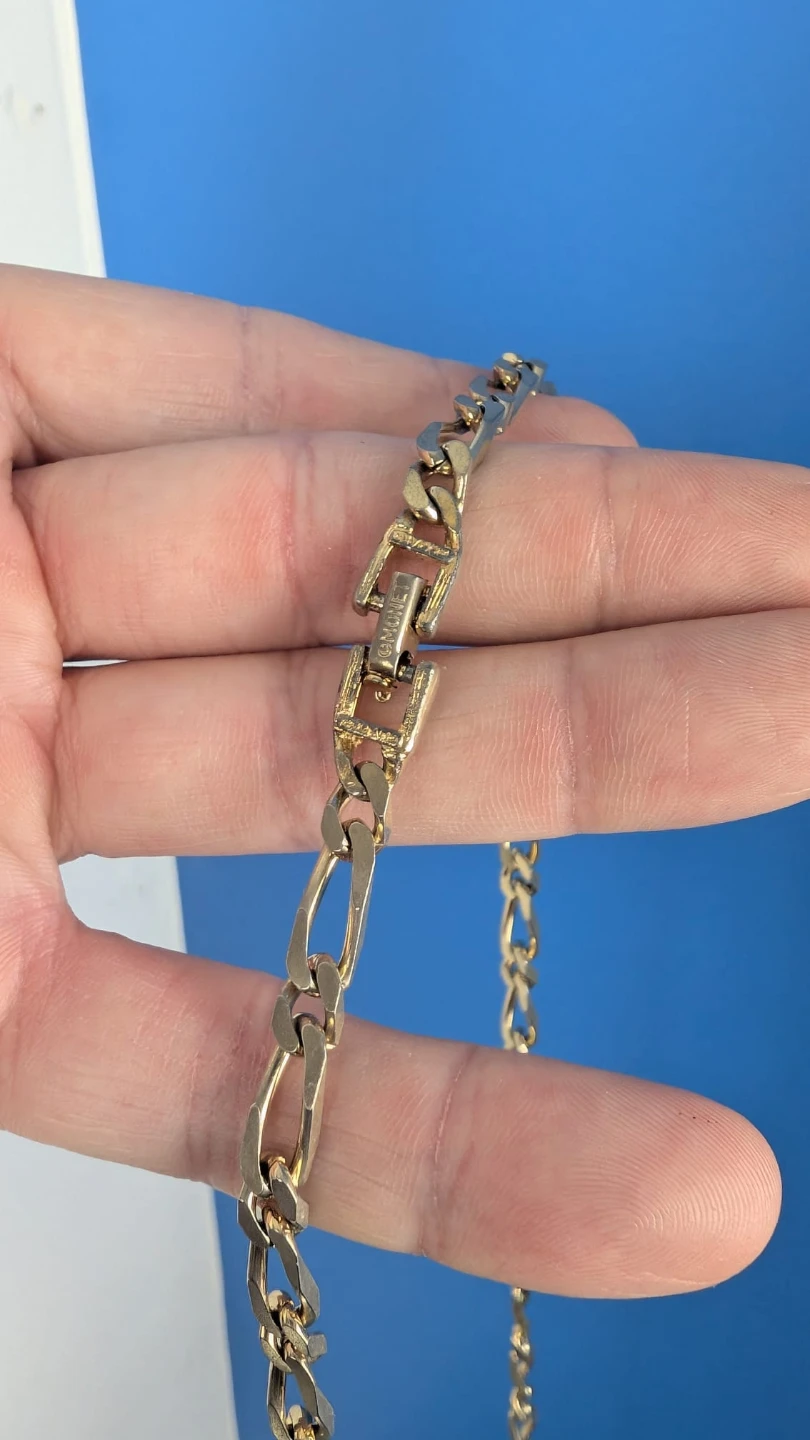 Men's Gold toned Figaro Chain Necklace - photo 2