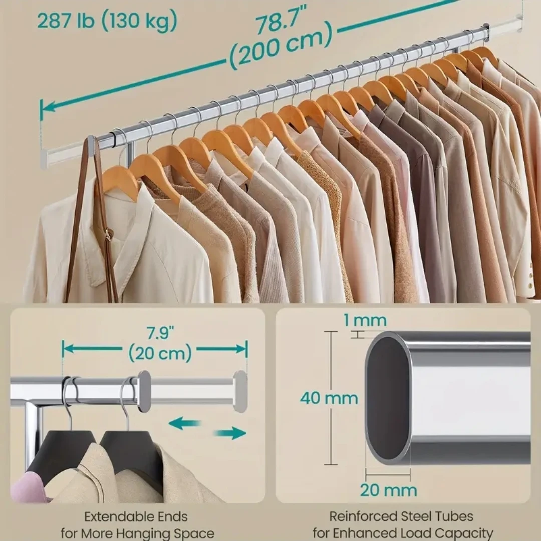 SONGMICS Rolling Garment Rack - Black - photo 2