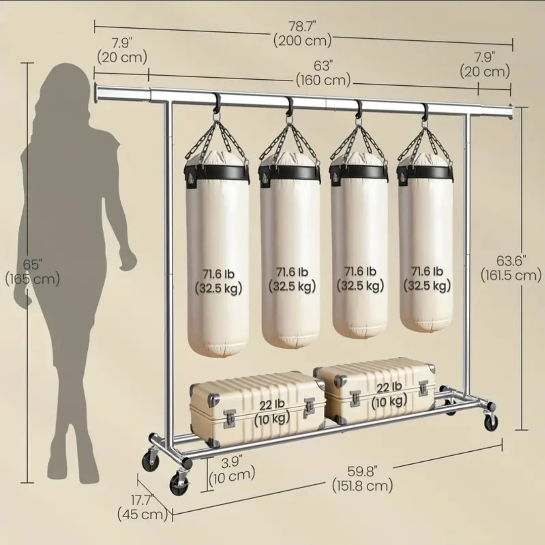 SONGMICS Rolling Garment Rack - Black - photo 4