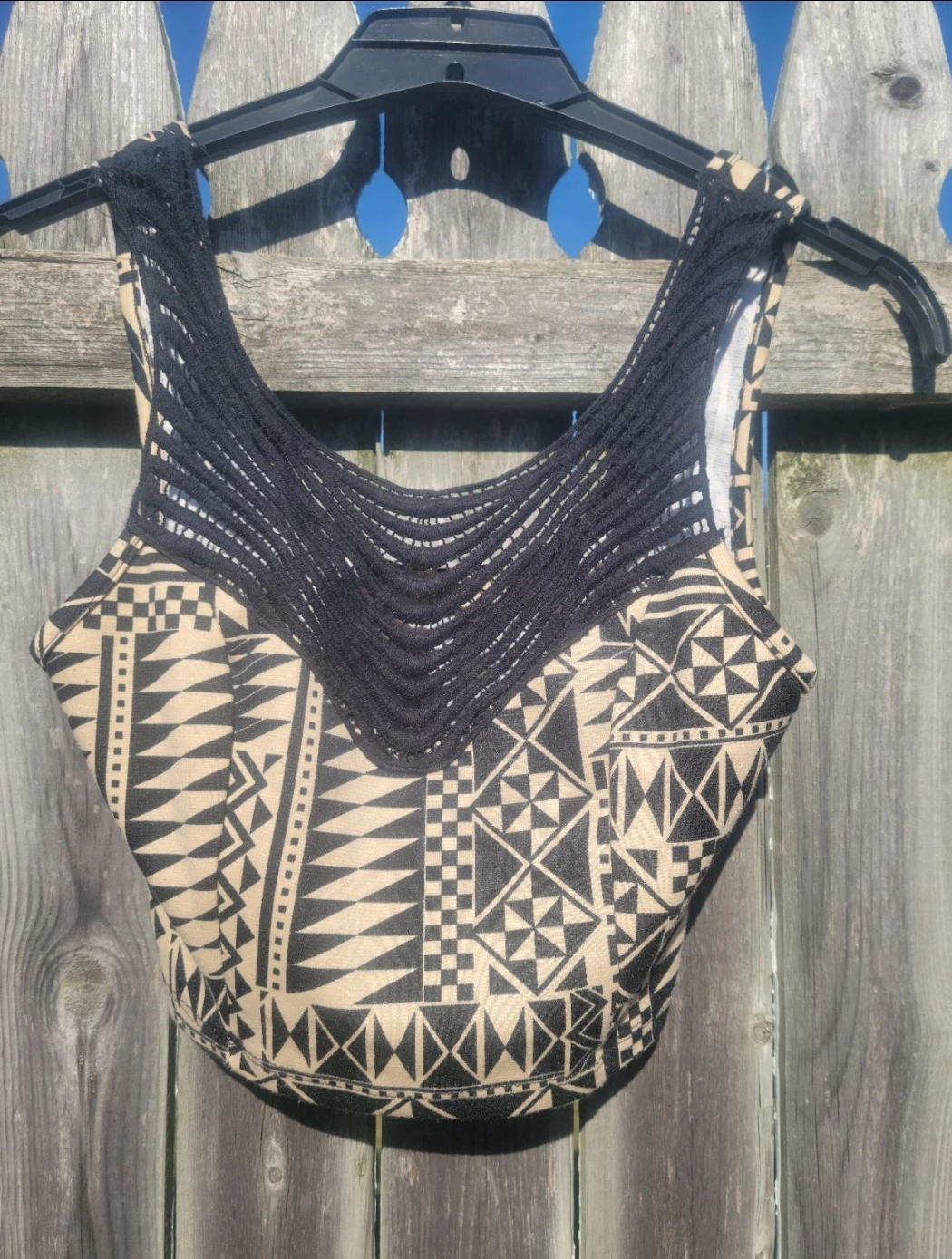 Elodie Geometric Print Crop Top Size S