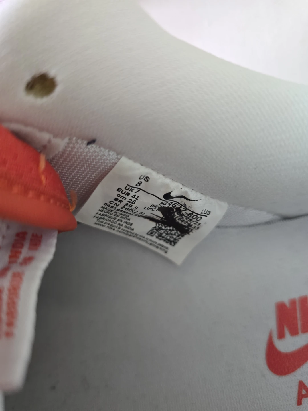 Nike Air Force 1 Low  — White/Habanero Red | US 8 - photo 5