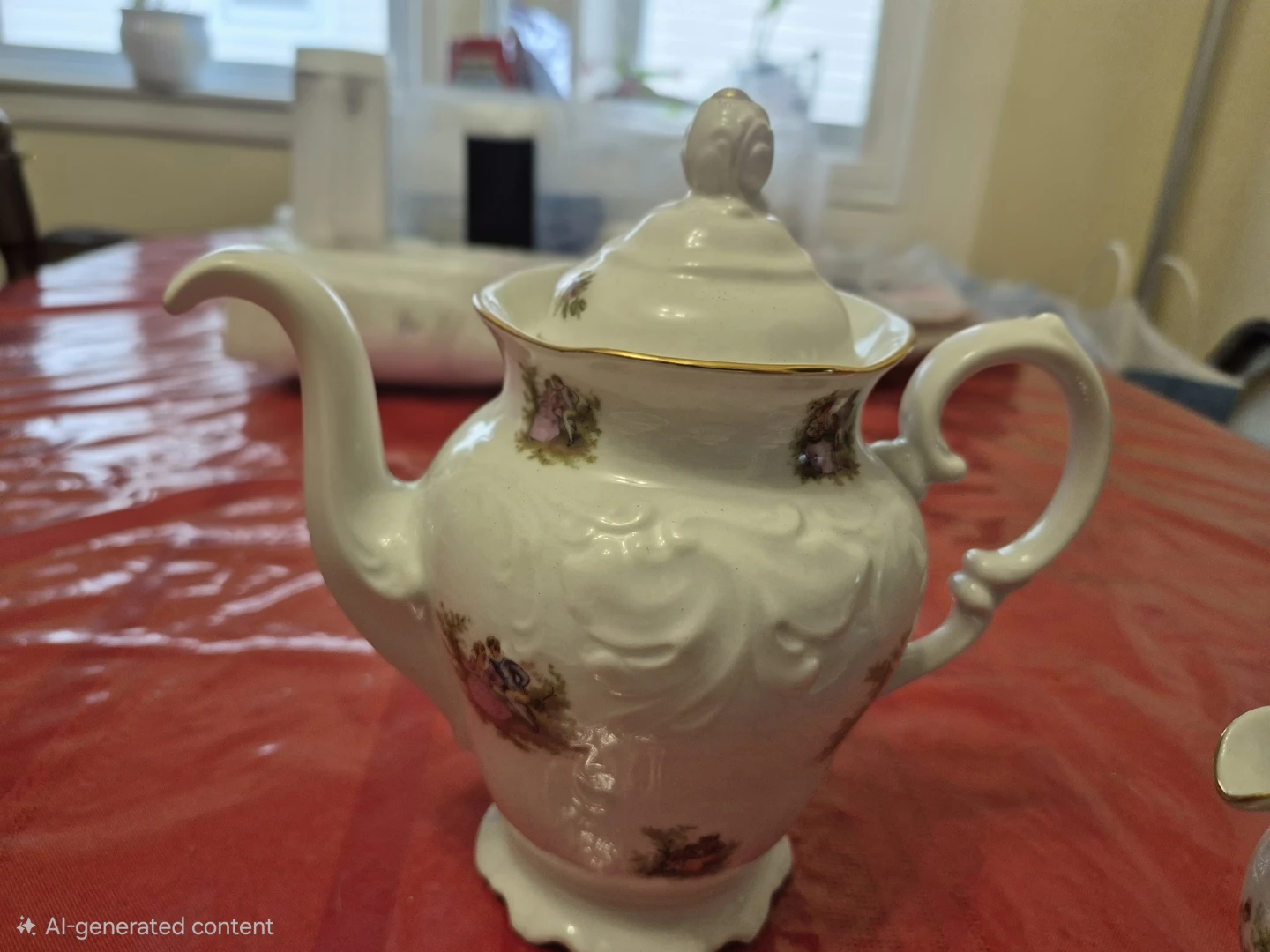 Vintage White Porcelain Tea Set with Floral Design - photo 2