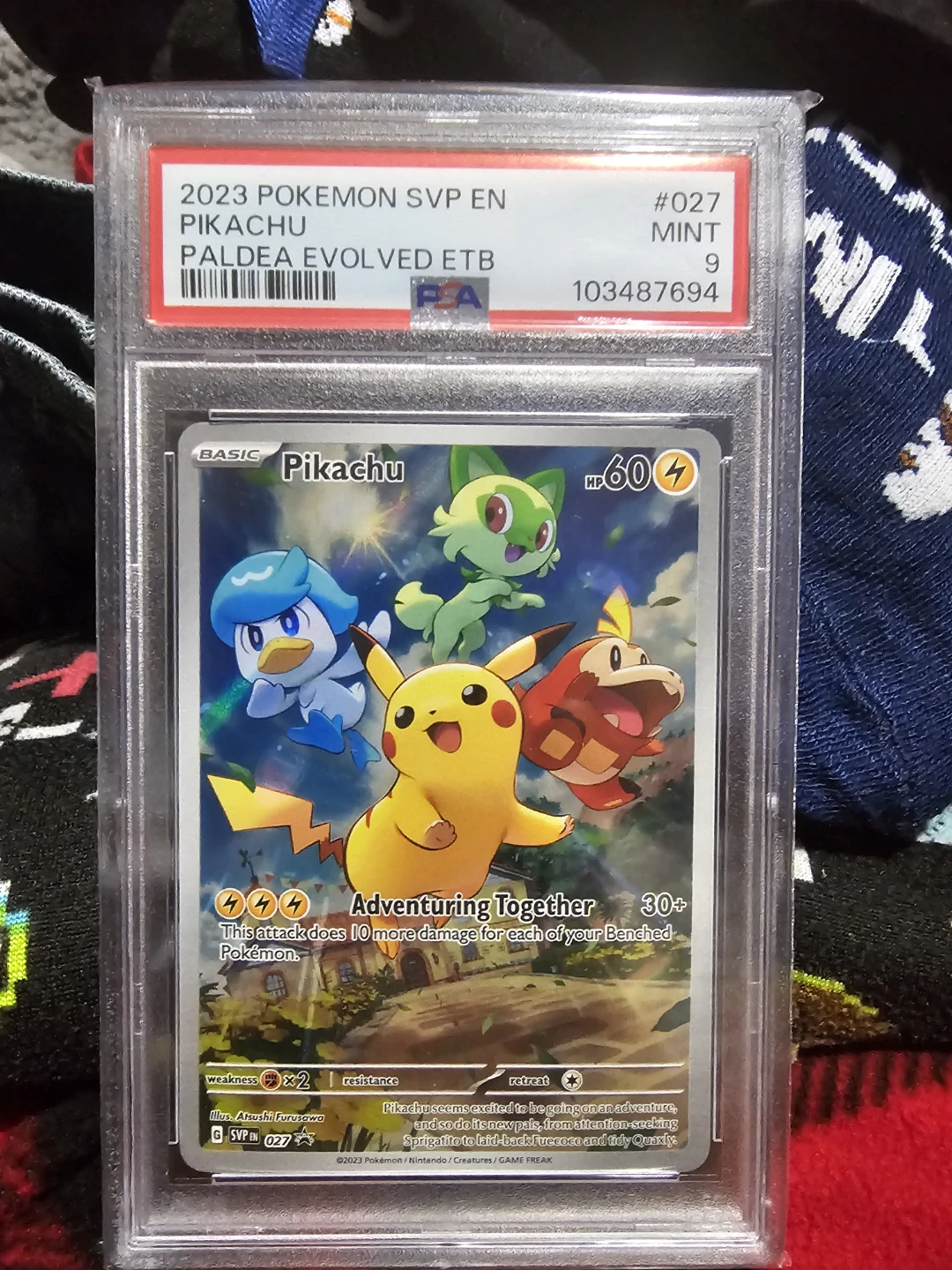 PSA 9 Pikachu #027 Paldea Evolved ETB Promo – 2023 Pokémon