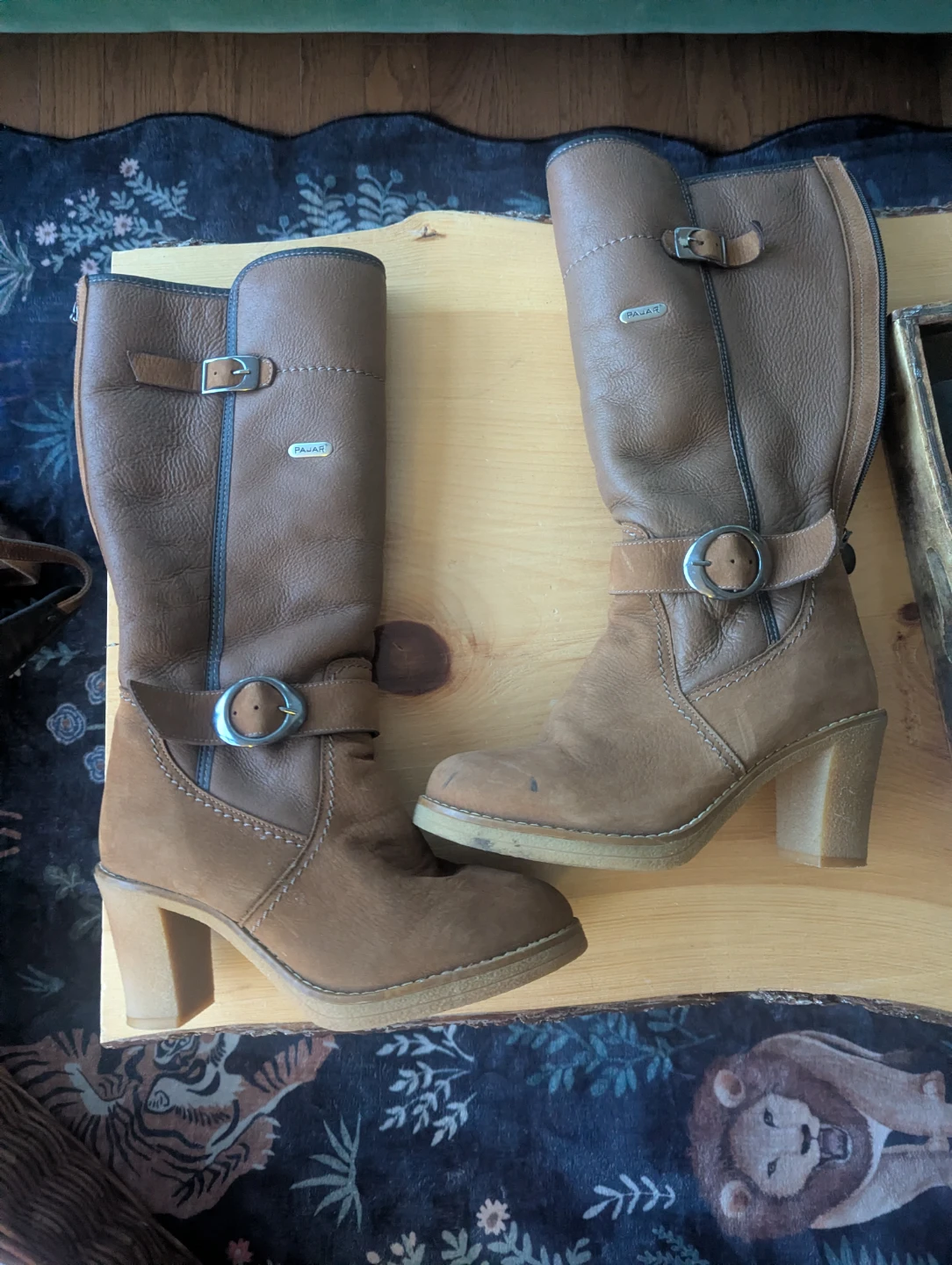 Size 7 Pajar Brown Leather & Suede Boots with Shearling Lining