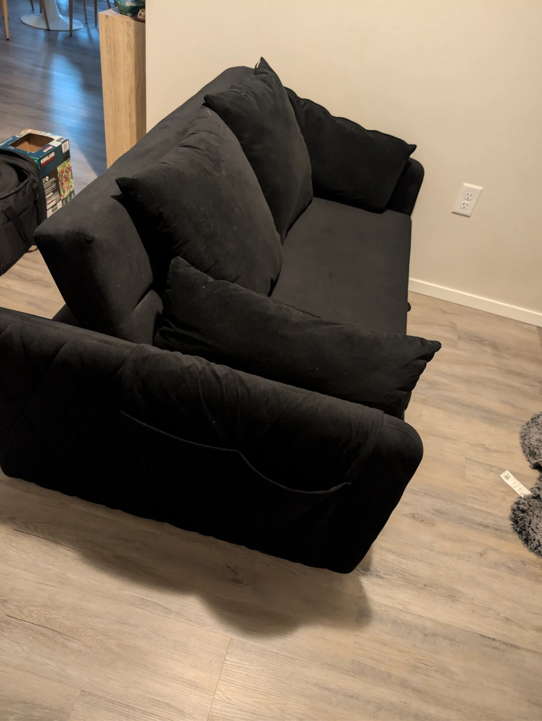 Black Sofa Bed with Pillows - photo 3