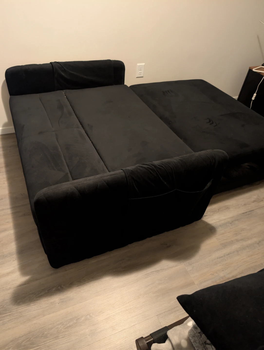 Black Sofa Bed with Pillows - photo 5