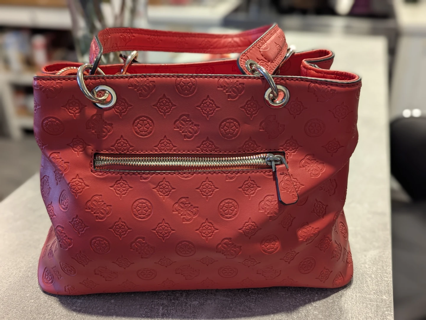 Red Guess Satchel Handbag - photo 3