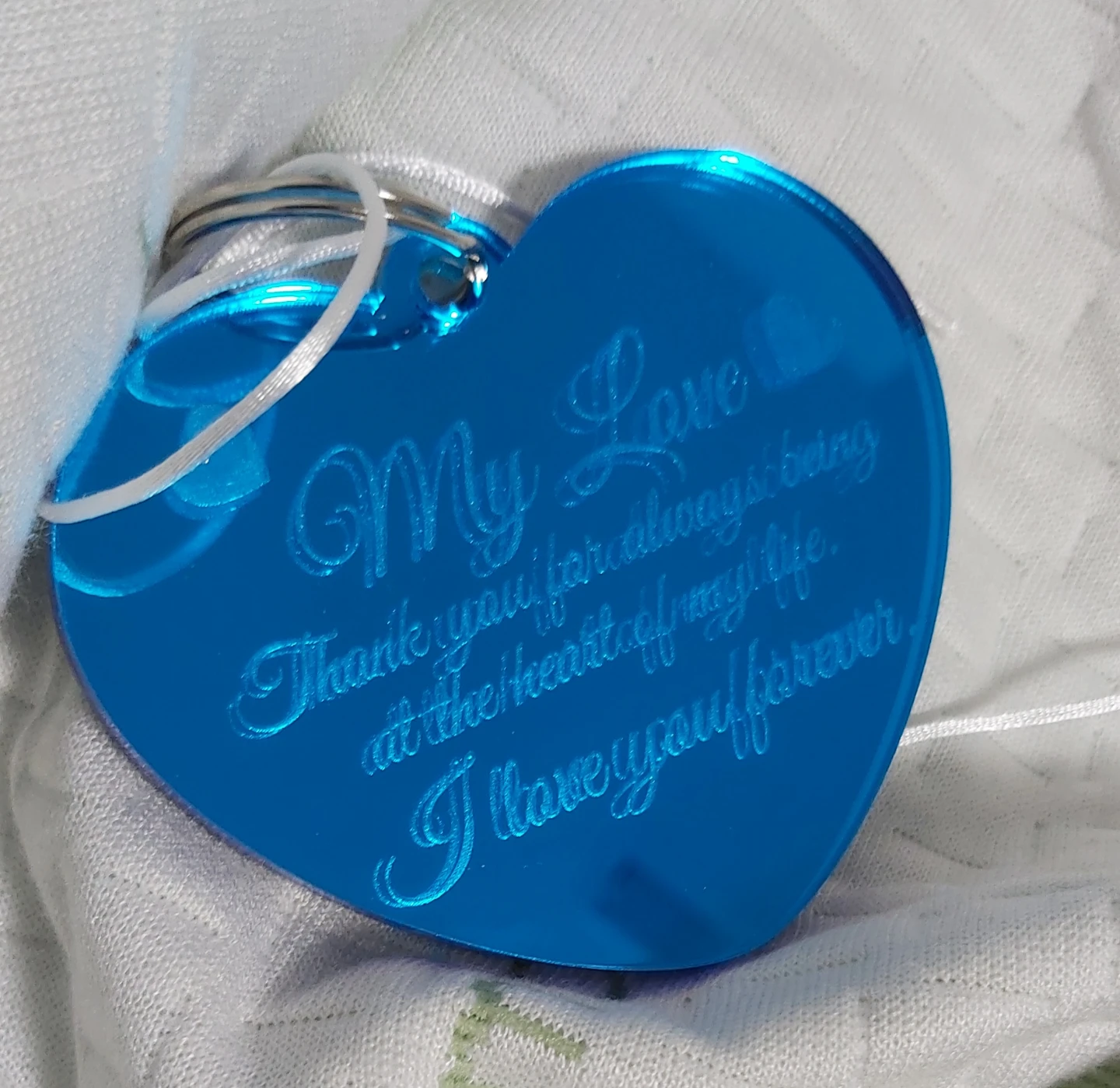 Heart Shape Rearview Car Mirror Charm Double Sided