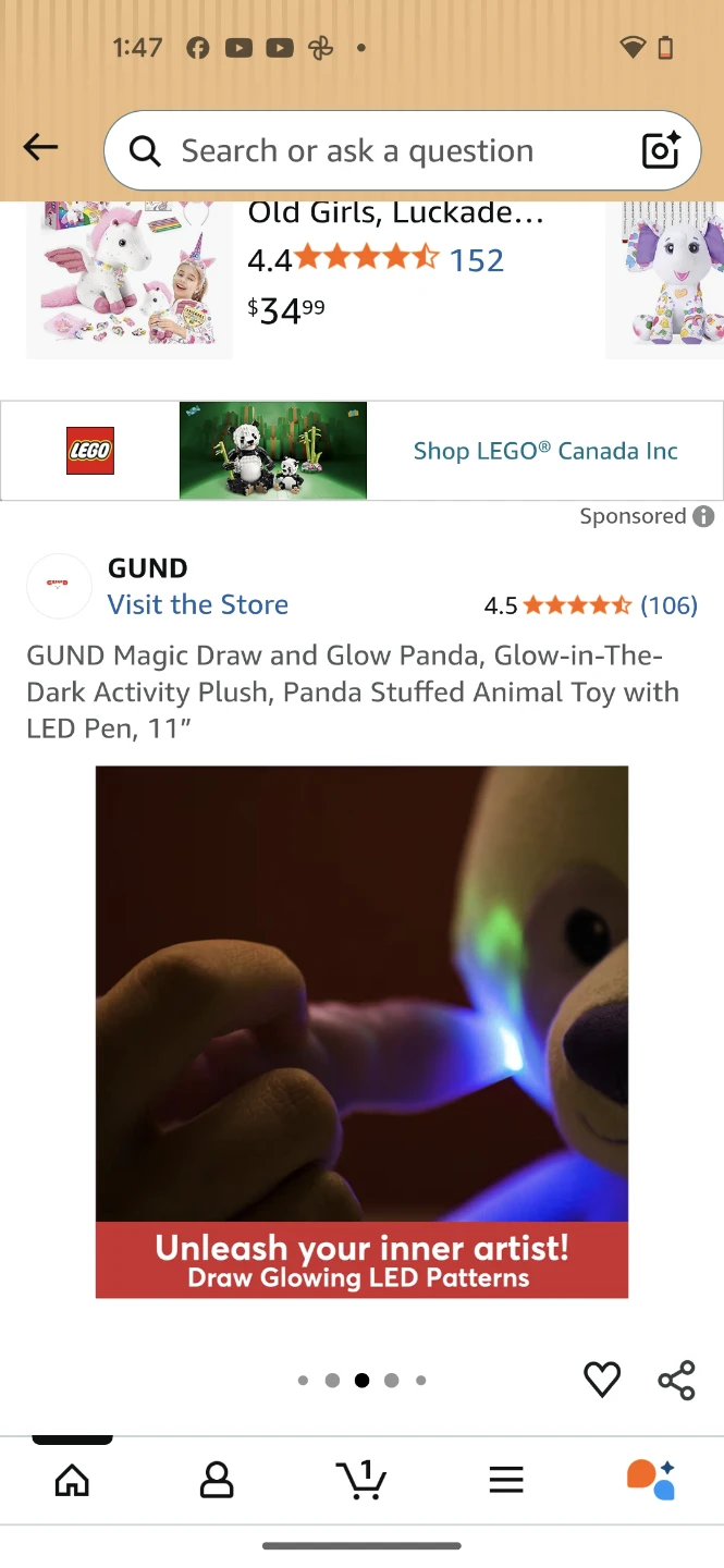 GUND Magic Draw and Glow Panda Plush Toy 11" - photo 4