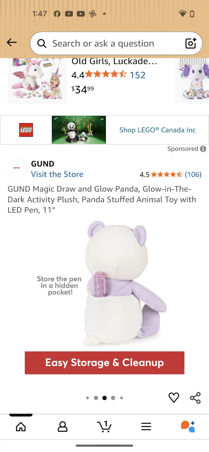 GUND Magic Draw and Glow Panda Plush Toy 11" - photo 5