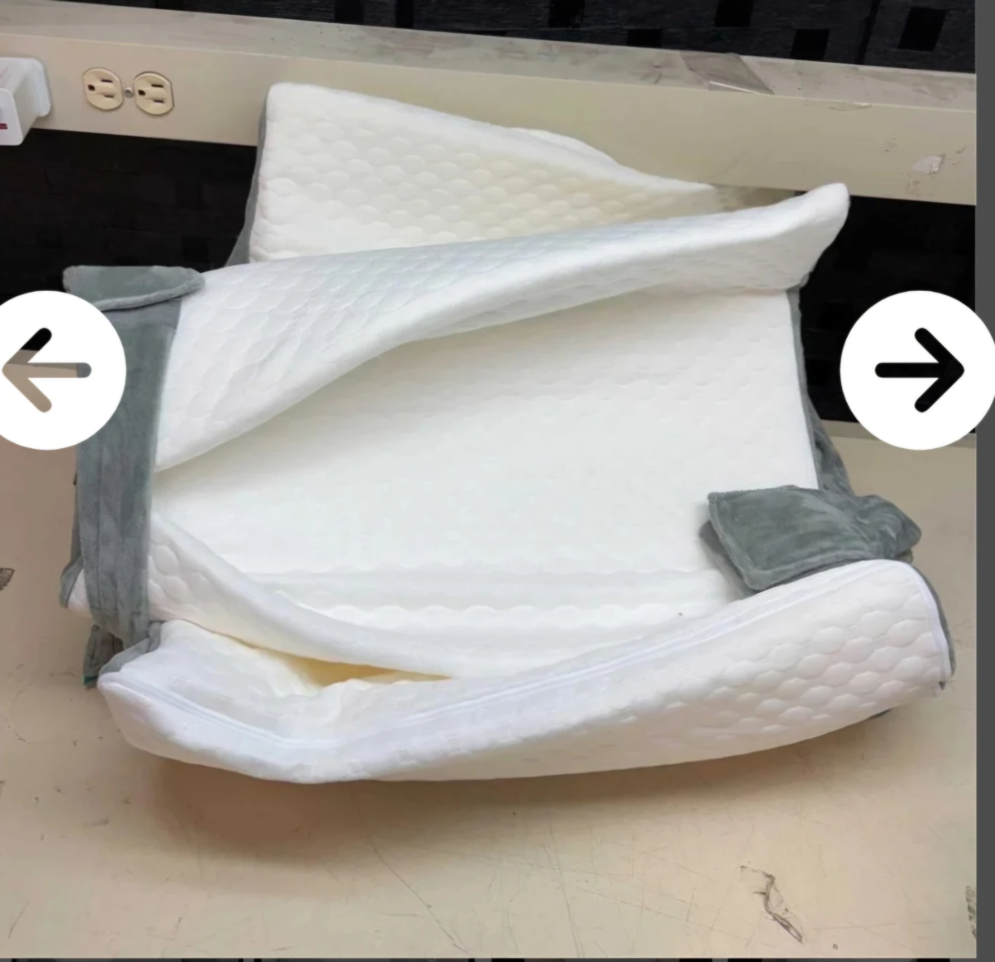 Grey Bed Wedge Pillow with Headrest - photo 4