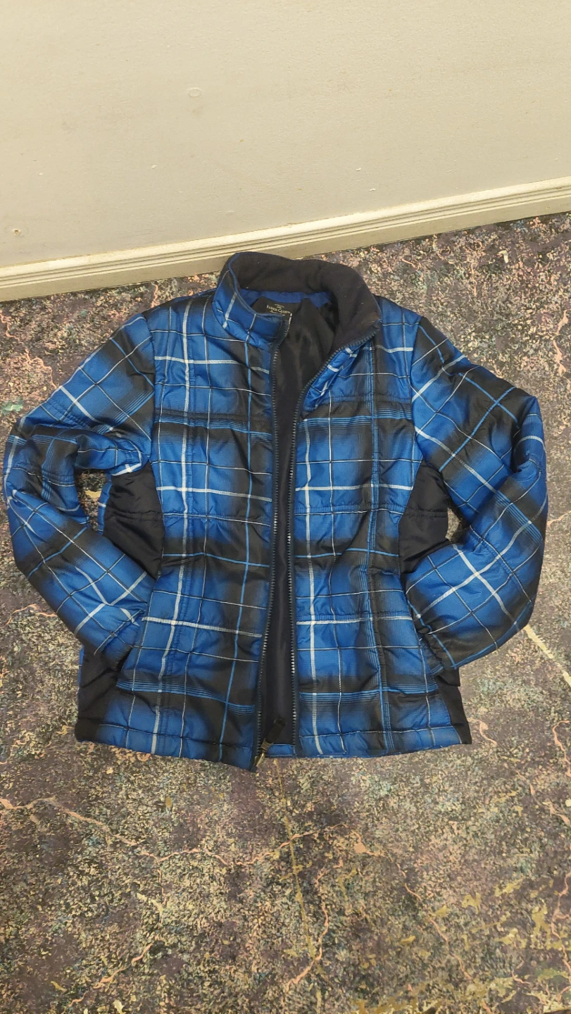 Boys Plaid Puffer Jacket L/G (10-12)