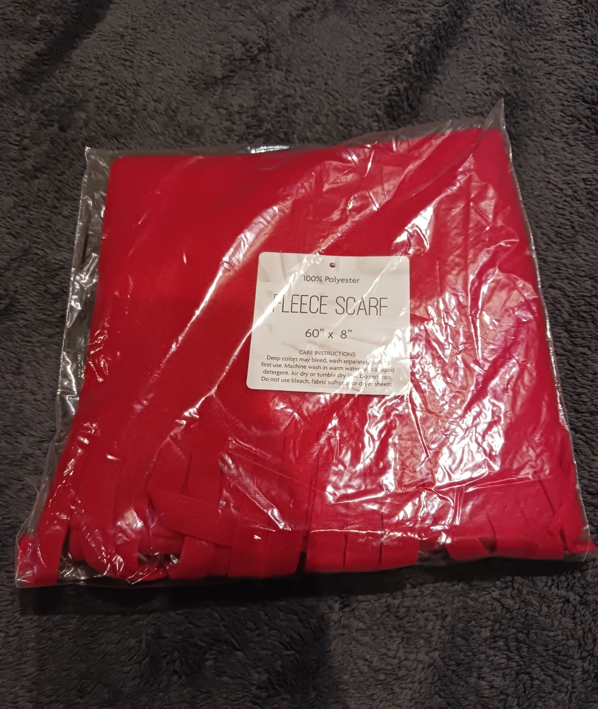 Red Fleece Scarf 60" x 8"🥕