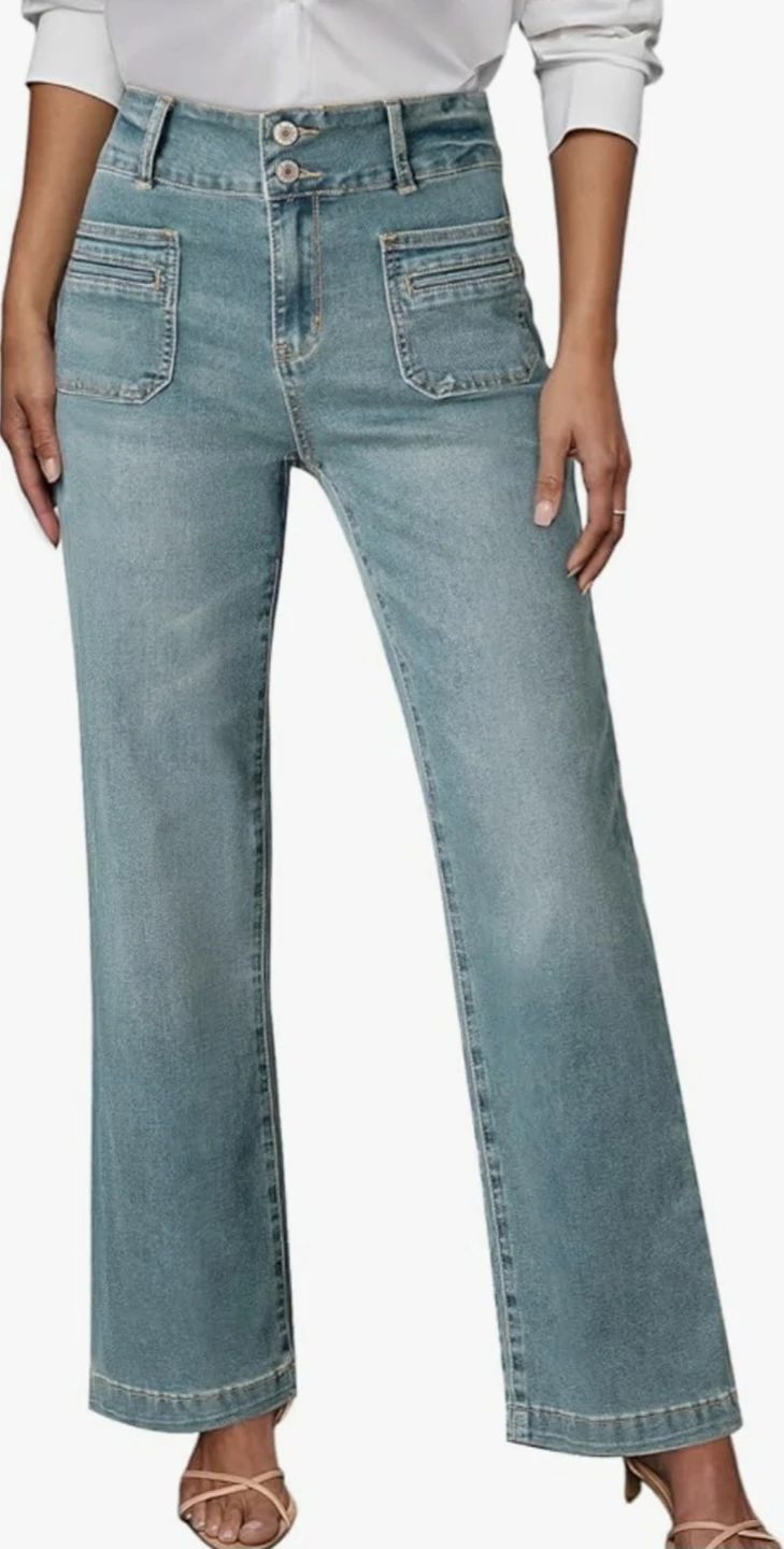Sidefeel Light Wash Wide Leg Jeans