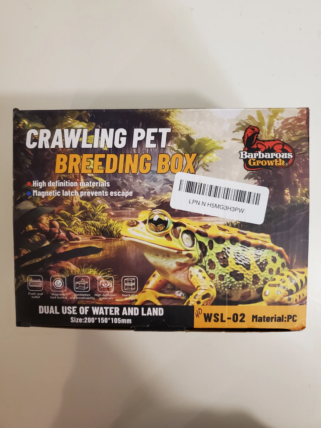 Barbarous Growth Crawling Pet Breeding Box WSL-02...New