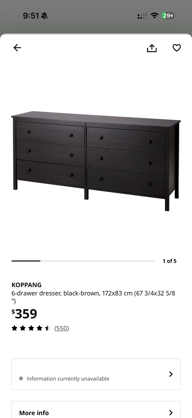 IKEA KOPPANG 6-drawer Dresser - photo 3