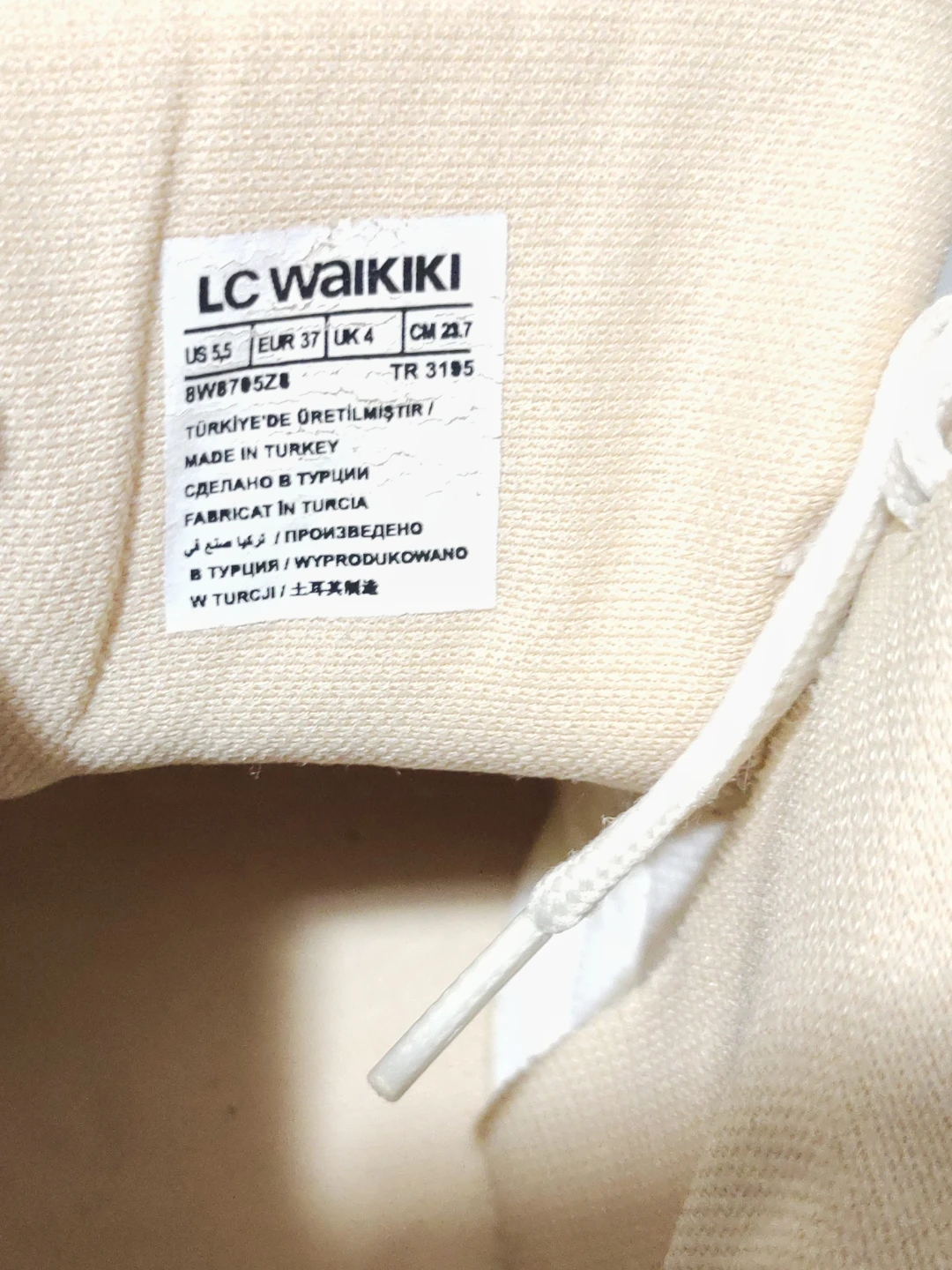 LC Waikiki White & Rose Gold High Top Sneakers - EUR 37 - photo 3