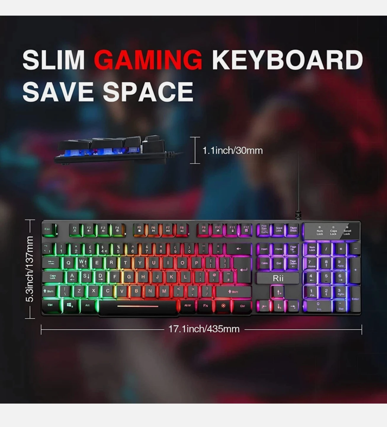Rii Slim RGB Gaming Keyboard - photo 3