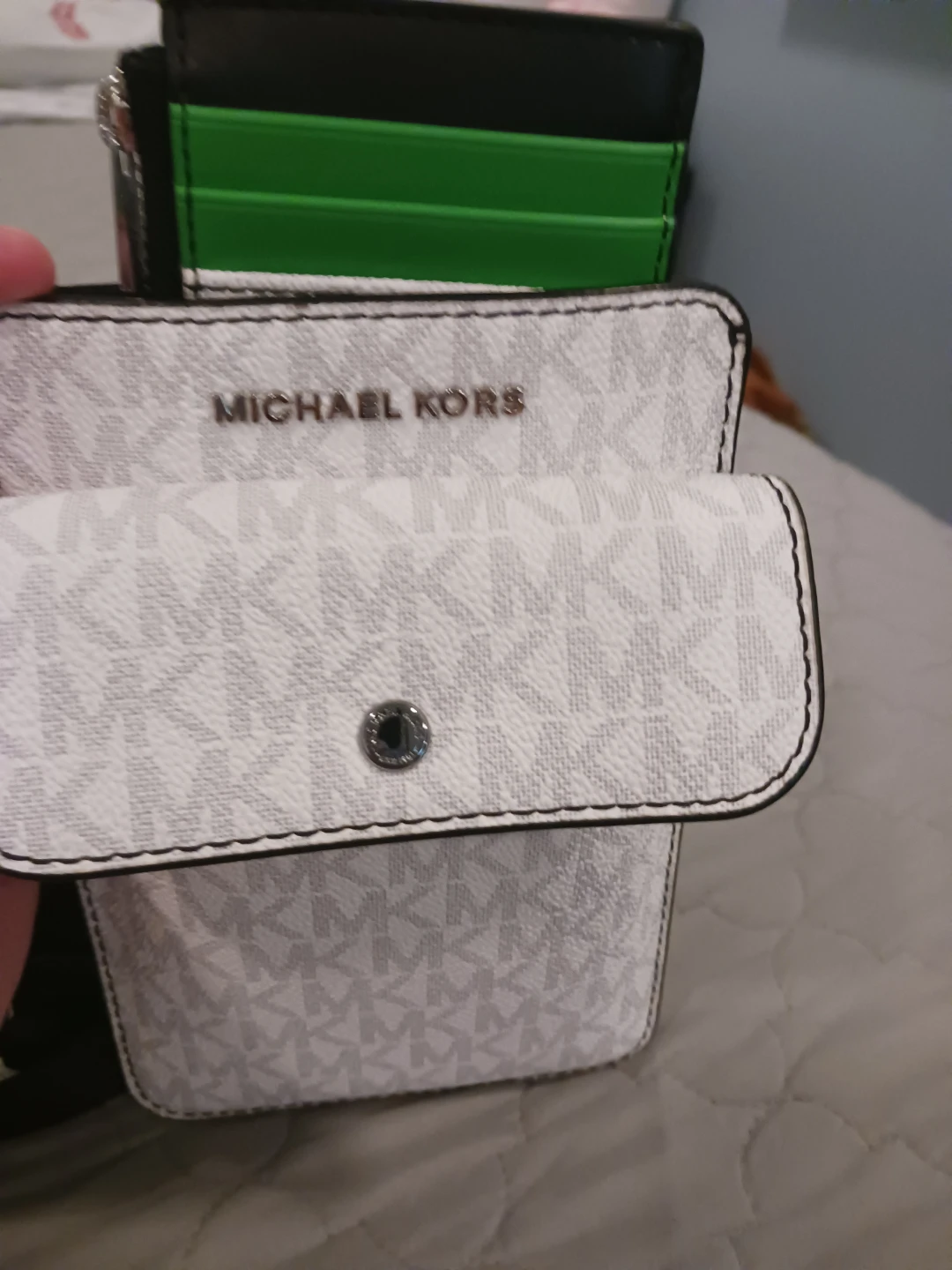 Michael Kors White Monogram Phone Crossbody Bag - photo 3