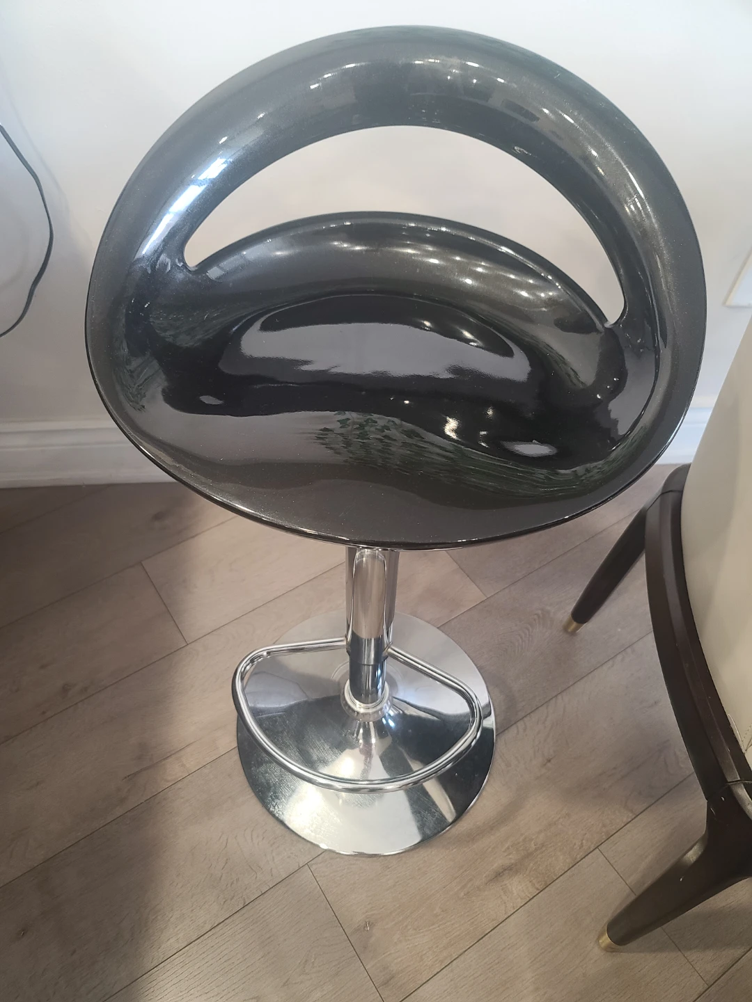 Black Adjustable Bar Stool (Set of 2) - photo 2