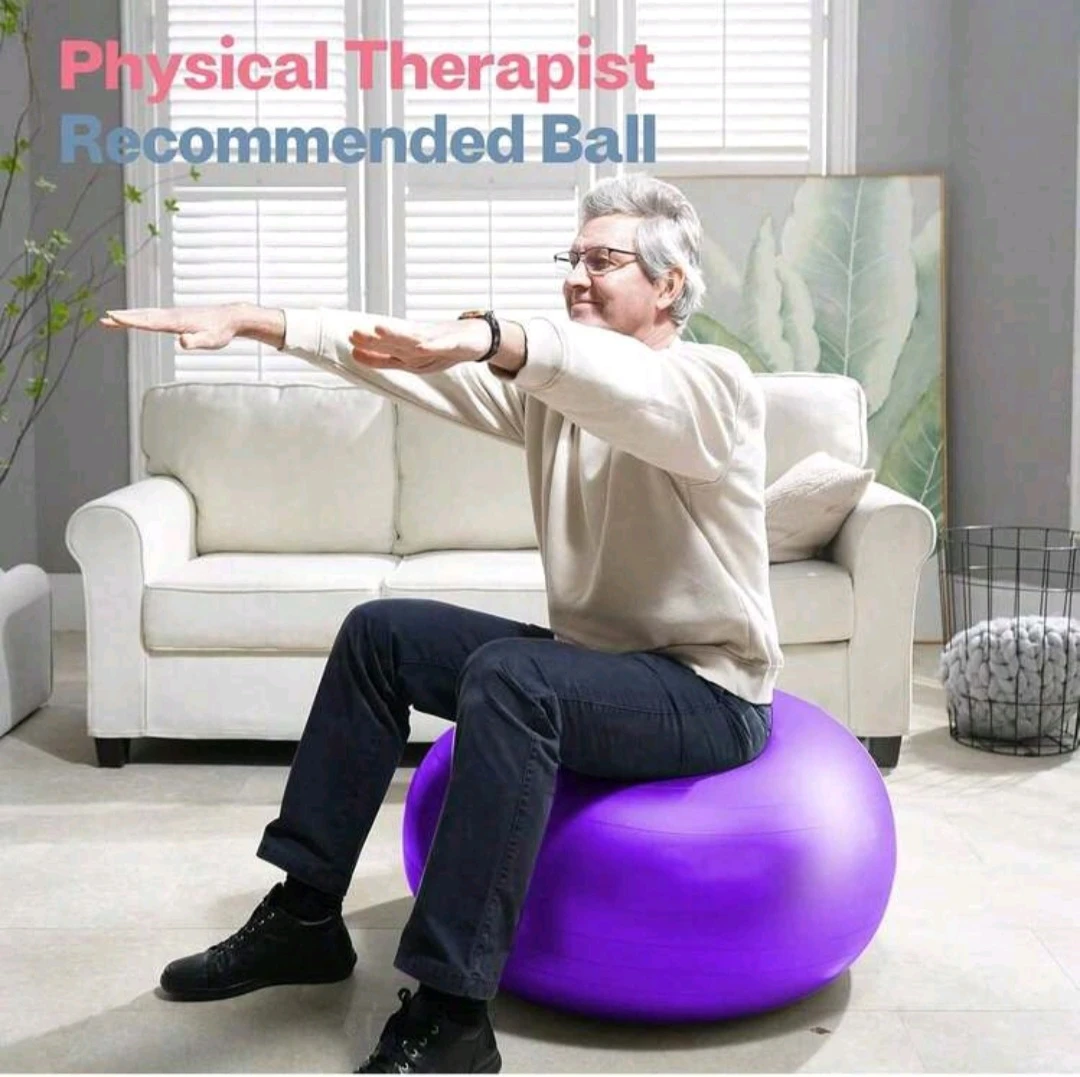 🥕55cm(22") Anti-Burst Yoga Ball with Foot Pump