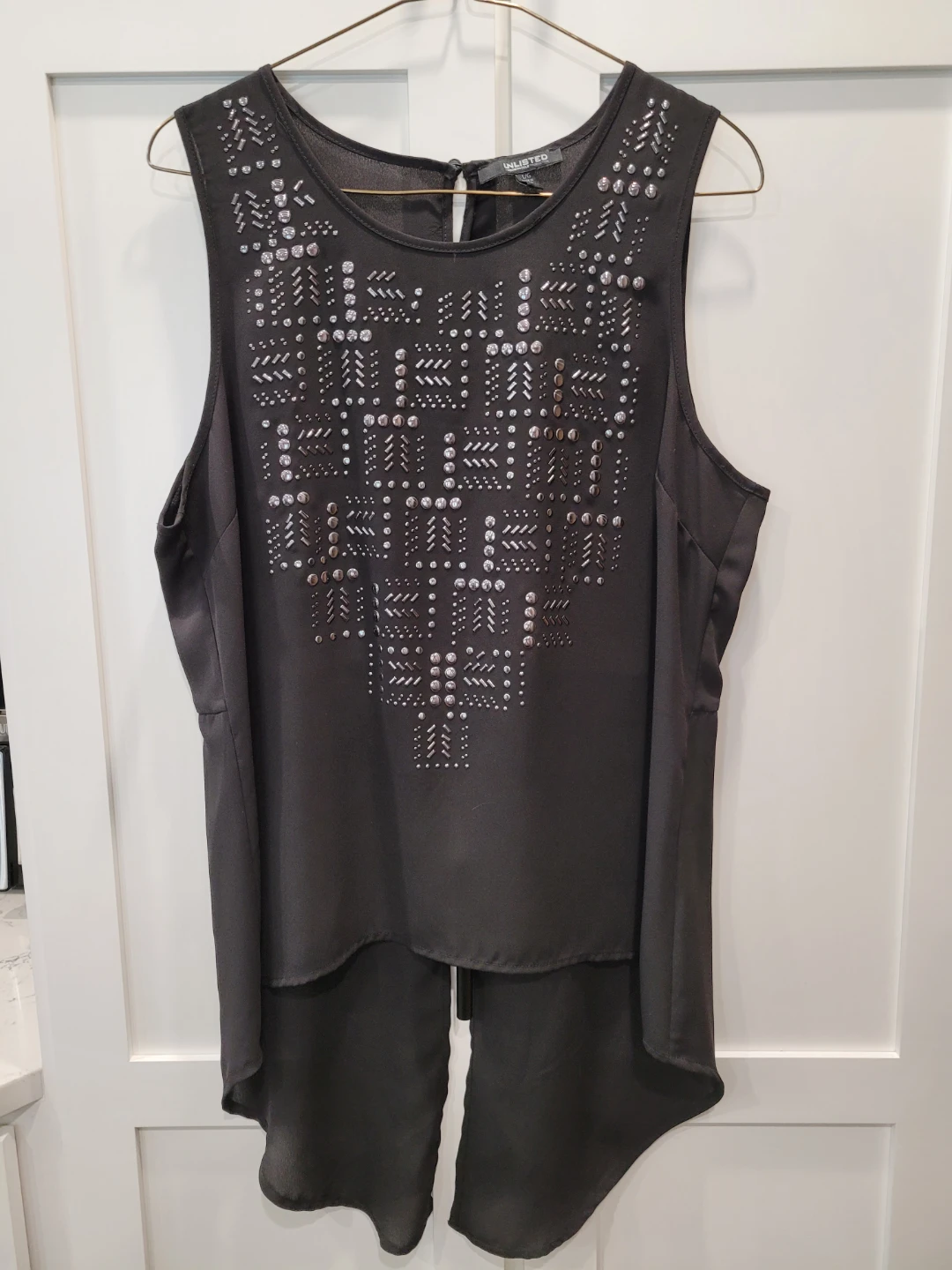 Unlisted Kenneth Cole Women's Black Studded Top