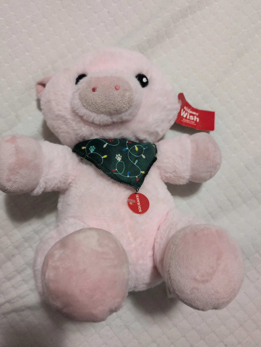 Pink Squeaky Pig Plush Toy