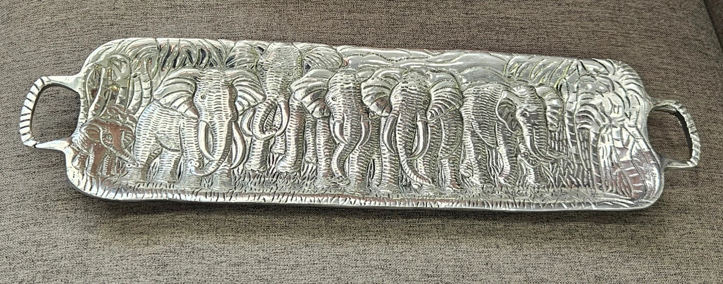 Arthur Court aluminum elephant serving tray - photo 2