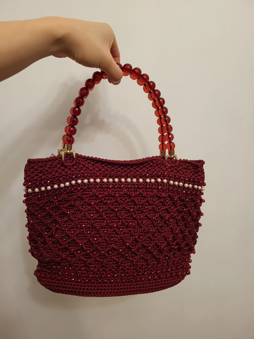Handmade Beaded Macrame Handbag - photo 2
